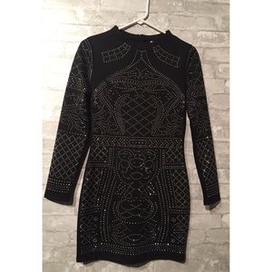 Black Rhinestone Bodycon